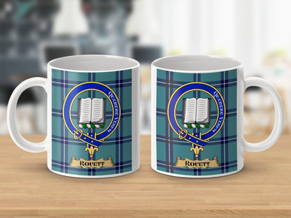 Rouett Scottish Clan Tartan Crest Decorative Mug - Living Stone Gifts