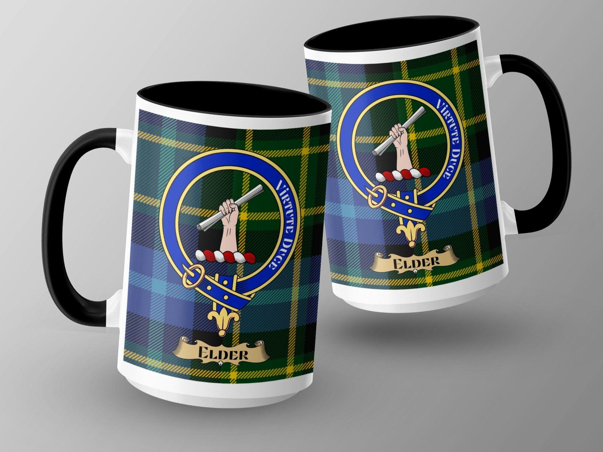 Scottish Clan Elder Crest Plaid Tartan Pattern Mug - Living Stone Gifts