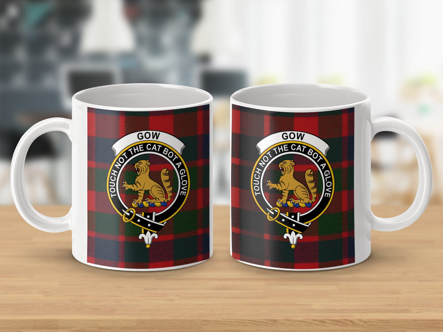 Clan Gow Scottish Tartan Crest Emblem Mug - Living Stone Gifts