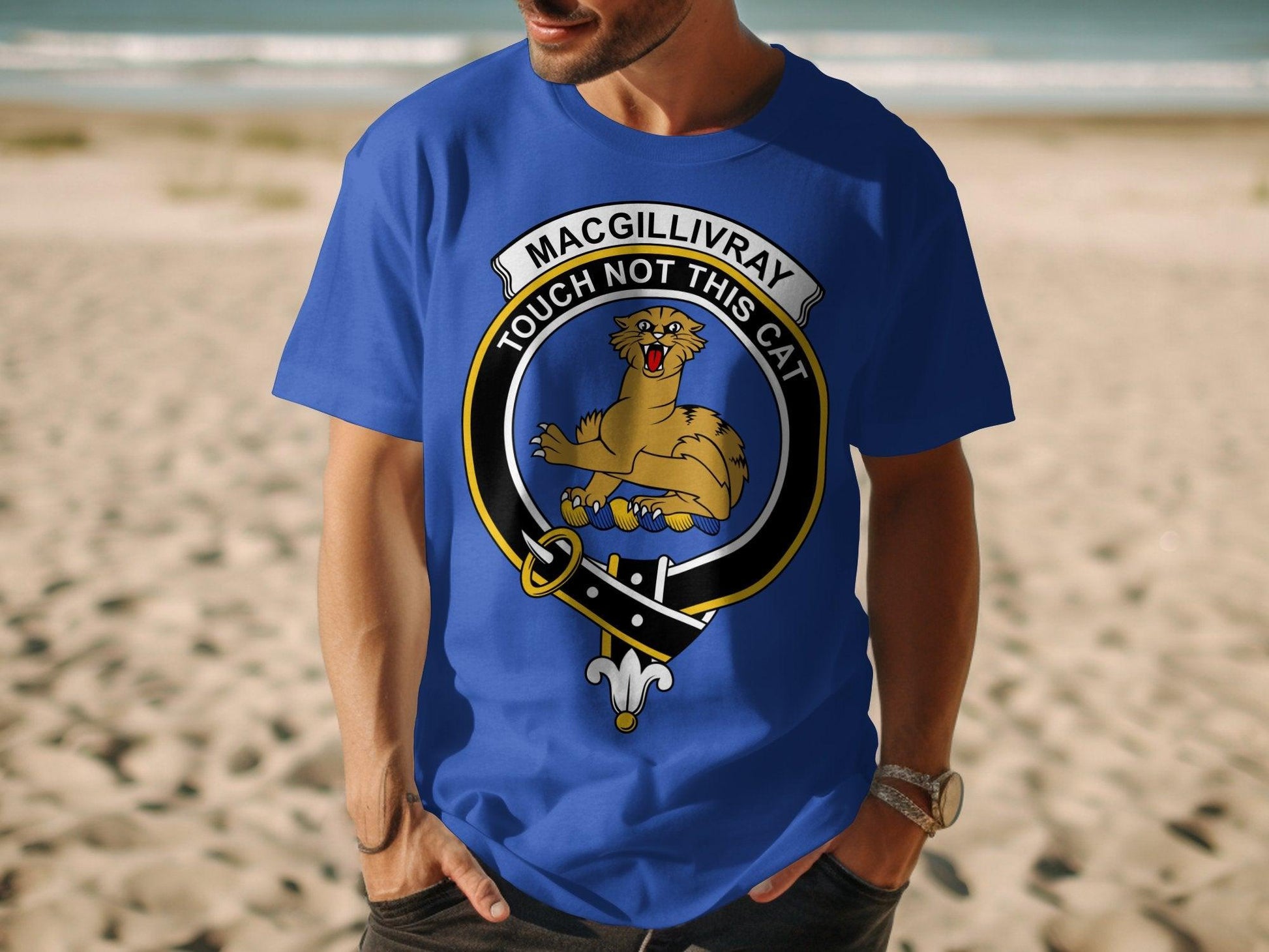 MacGillivray Clan Crest Touch Not This Cat T-Shirt - Living Stone Gifts