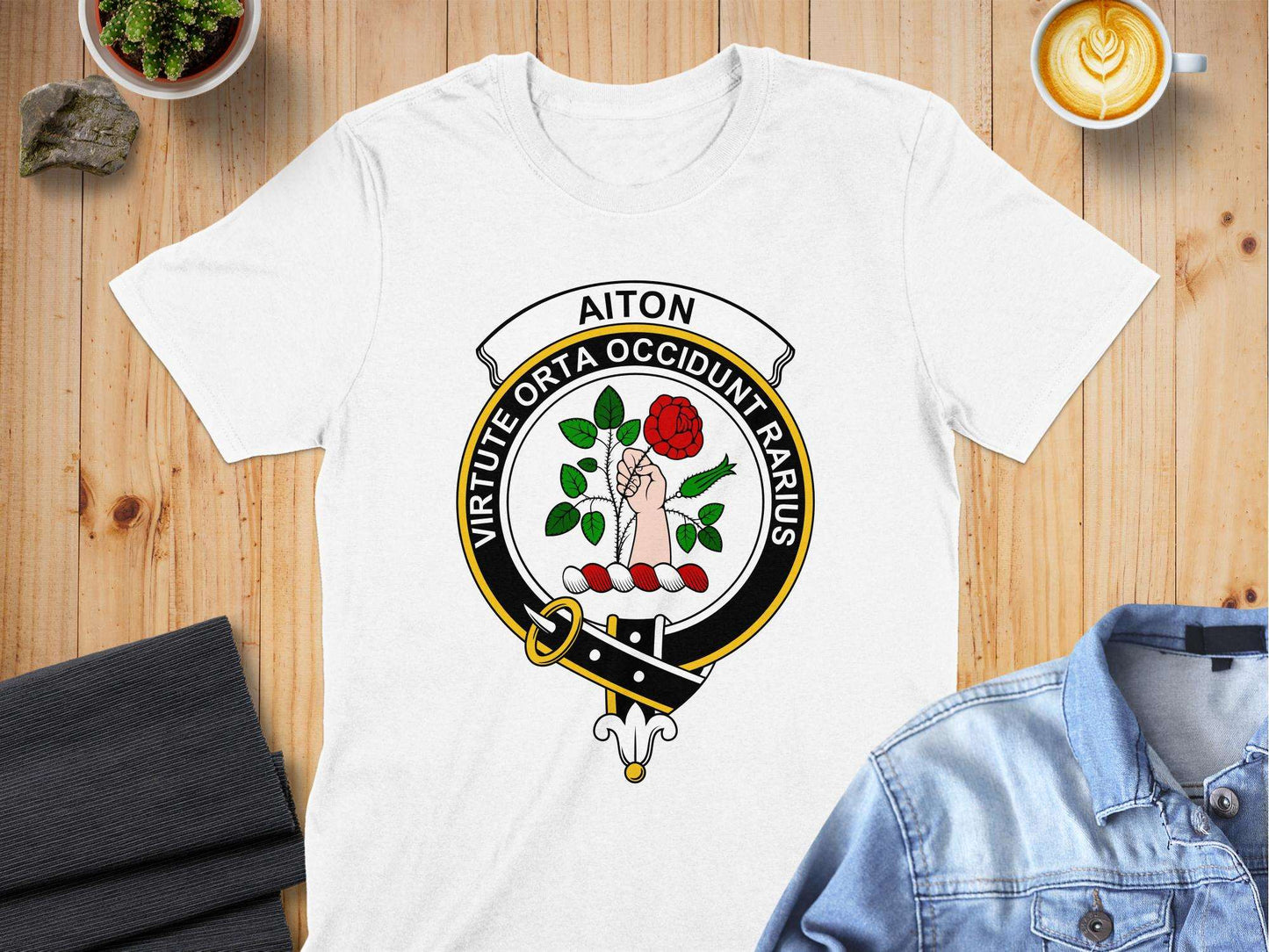 Aiton Scottish Clan Crest T-Shirt Represents Highland Games - Living Stone Gifts