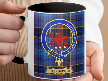 Dempster Scottish Clan Tartan Crest Mug - Living Stone Gifts