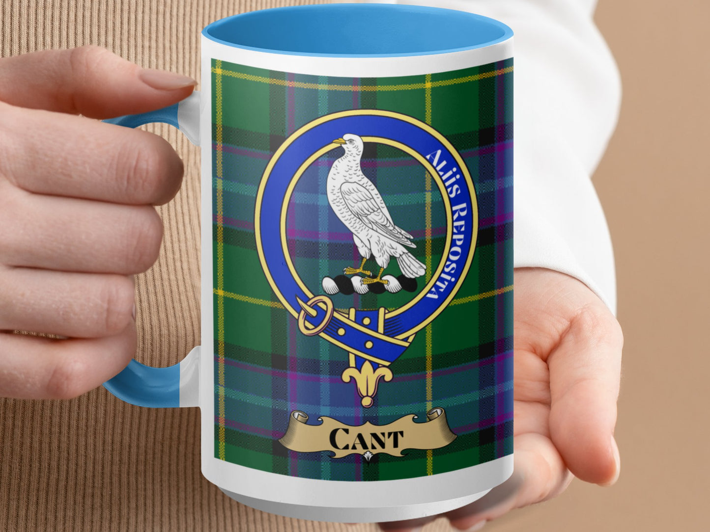 Clan Cant Scottish Tartan Crest Emblem Accent Mug - Living Stone Gifts