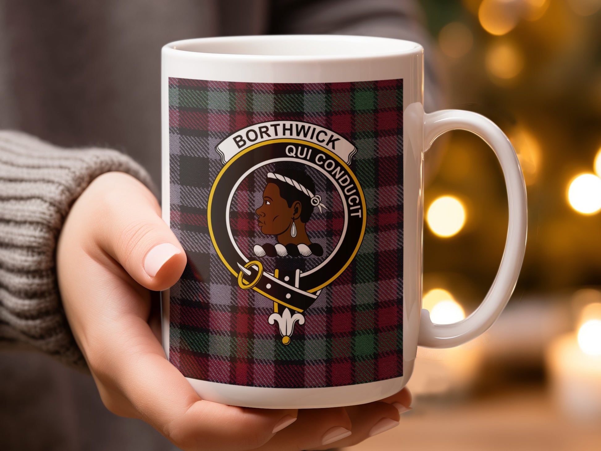 Borthwick Crest Clan Tartan Design Coffee Mug - Living Stone Gifts