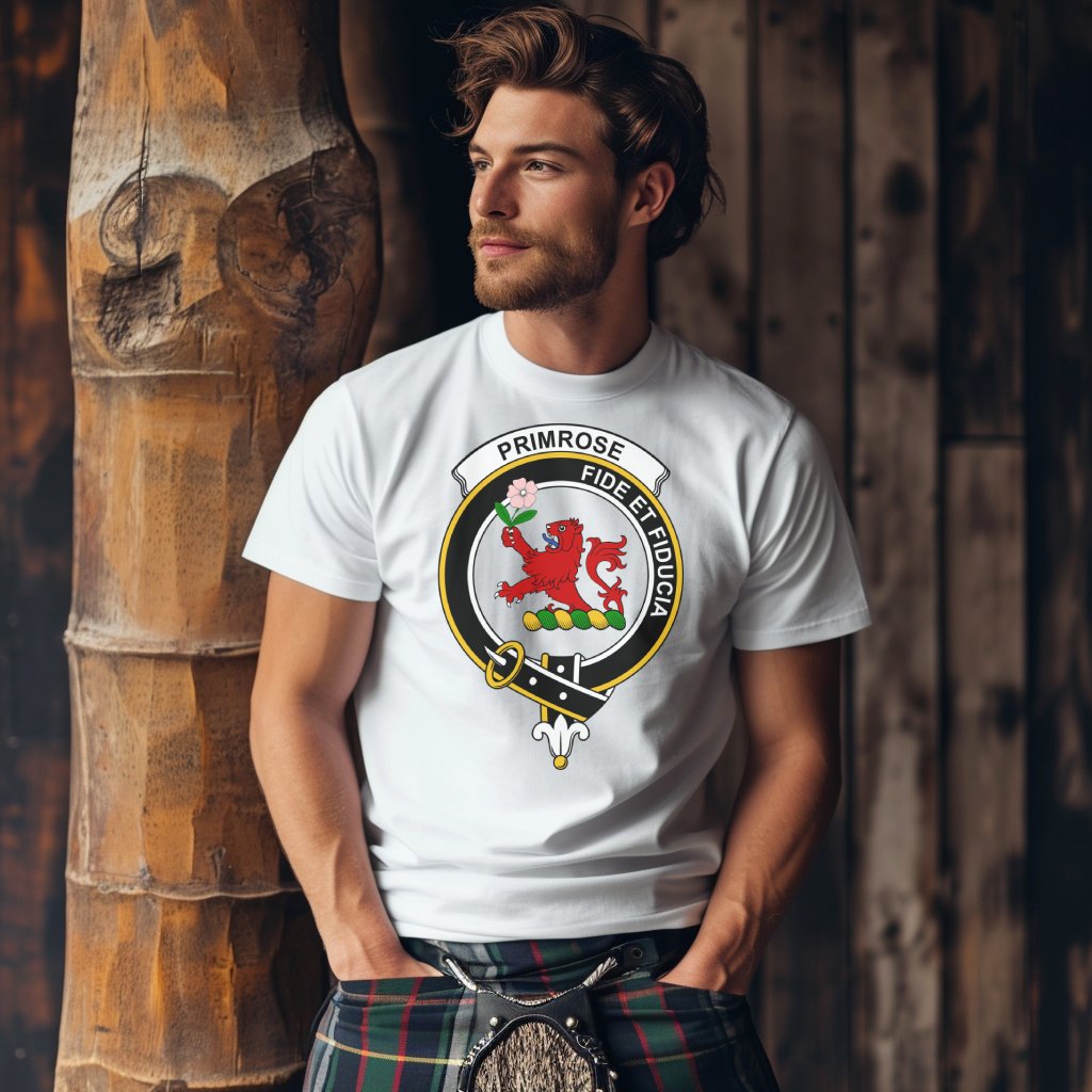 Primrose Scottish Clan Crest Highland Games T-Shirt - Living Stone Gifts