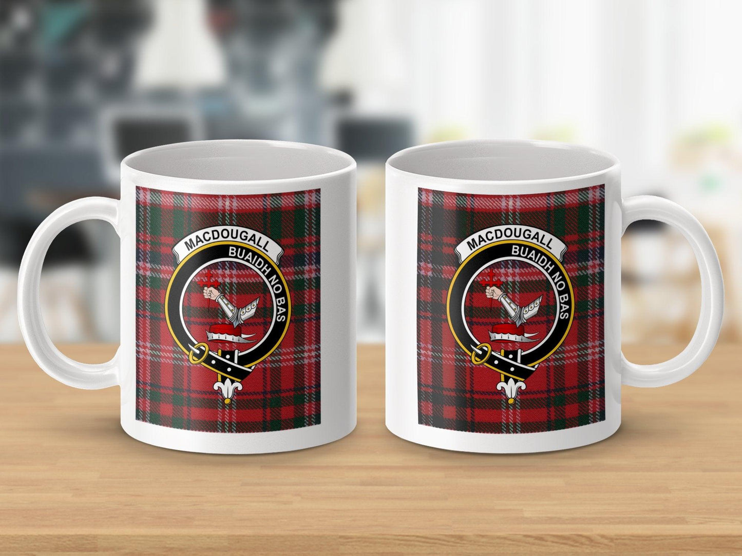 Traditional Scottish MacDougall Clan Crest Plaid Design Mug - Living Stone Gifts