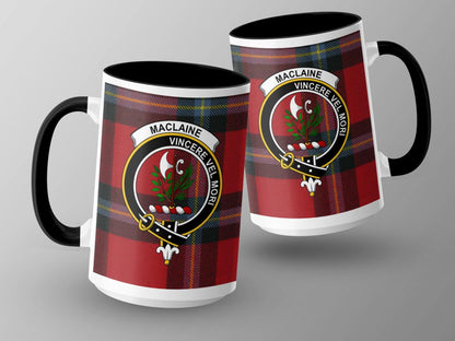Traditional MacLaine Tartan Plaid Crest Emblem Mug - Living Stone Gifts