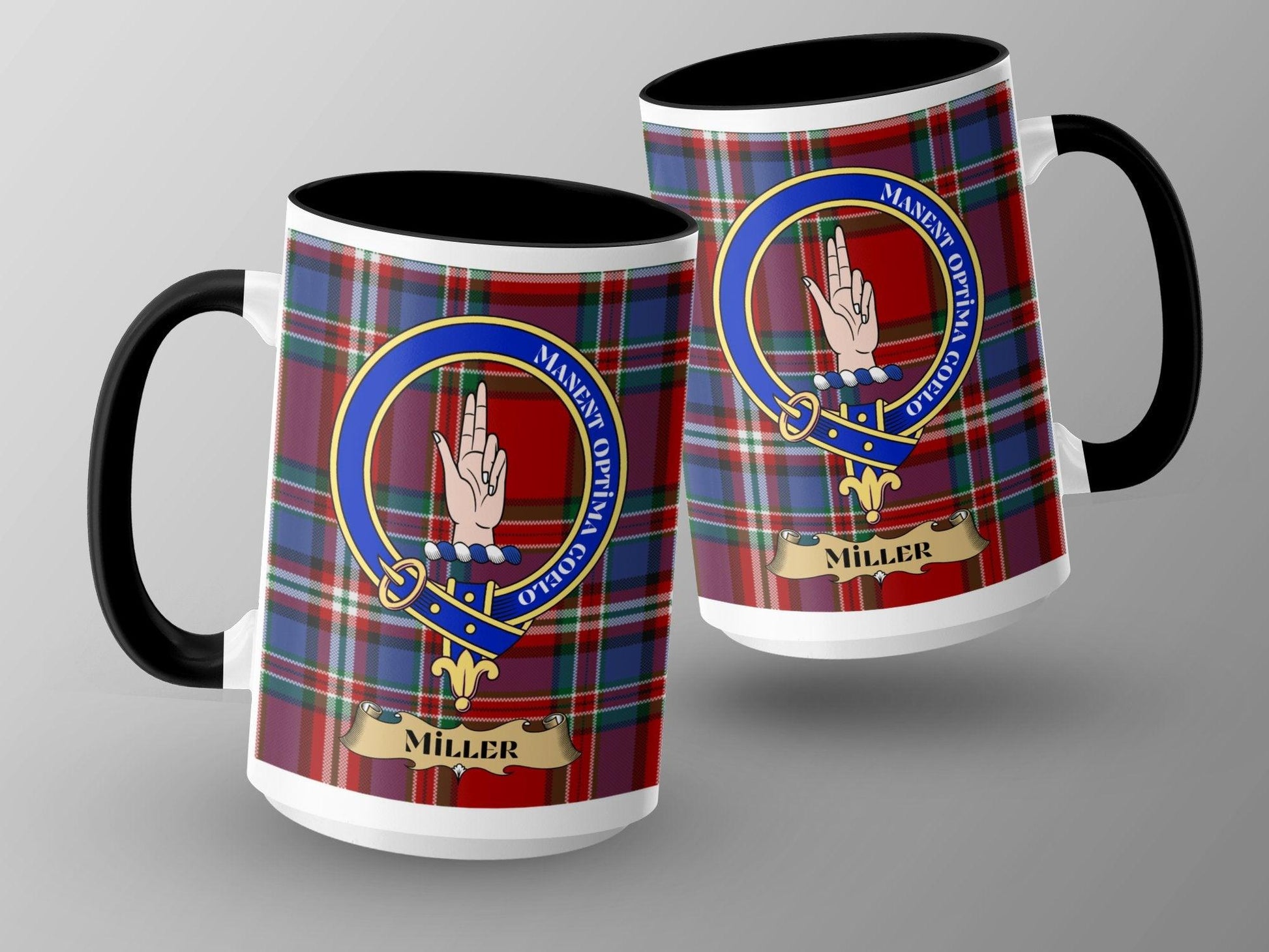 Miller Scottish Clan Tartan Crest Plaid Design Mug - Living Stone Gifts
