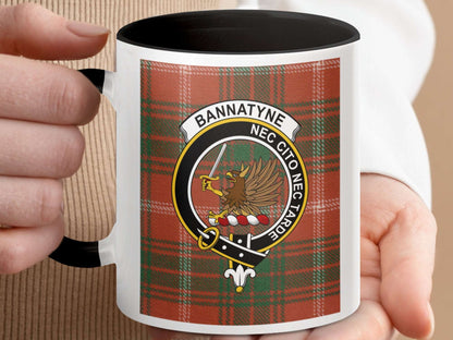 Bannatyne Family Clan Crest Tartan Plaid Design Mug - Living Stone Gifts