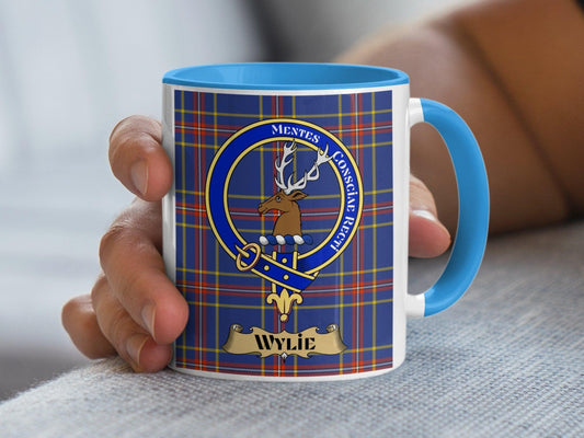 Wylie Scottish Clan Crest Tartan Mug - Living Stone Gifts