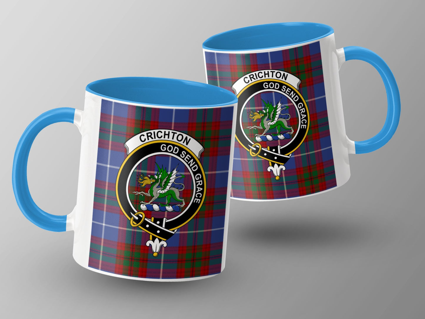 Clan Crichton Scottish Tartan Crest Mug - Living Stone Gifts