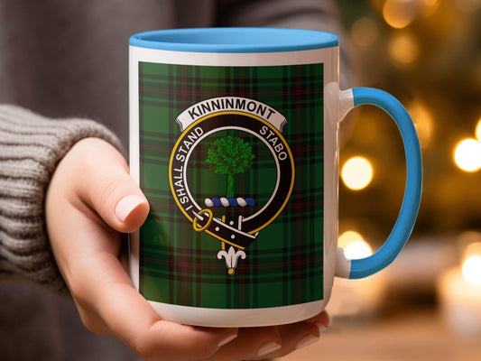 Traditional Scottish Kinninmont Clan Crest Tartan Mug - Living Stone Gifts