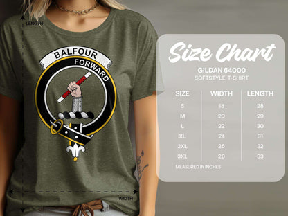 Balfour Scottish Clan Crest with Highland Games Theme T-Shirt - Living Stone Gifts