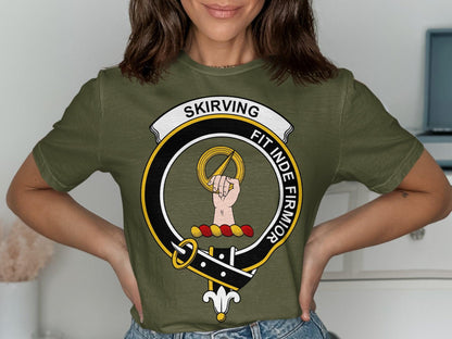 Clan Skirving Highland Games Crest Design T-Shirt - Living Stone Gifts