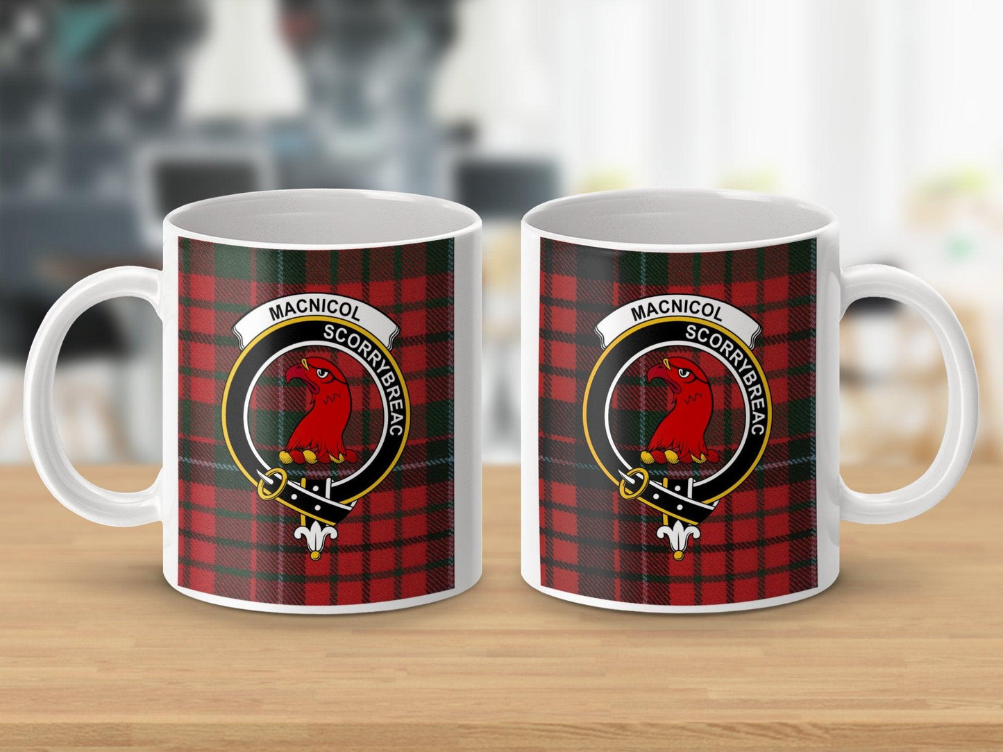 MacNicol Clan Custom Tartan Crest Emblem Mug - Living Stone Gifts