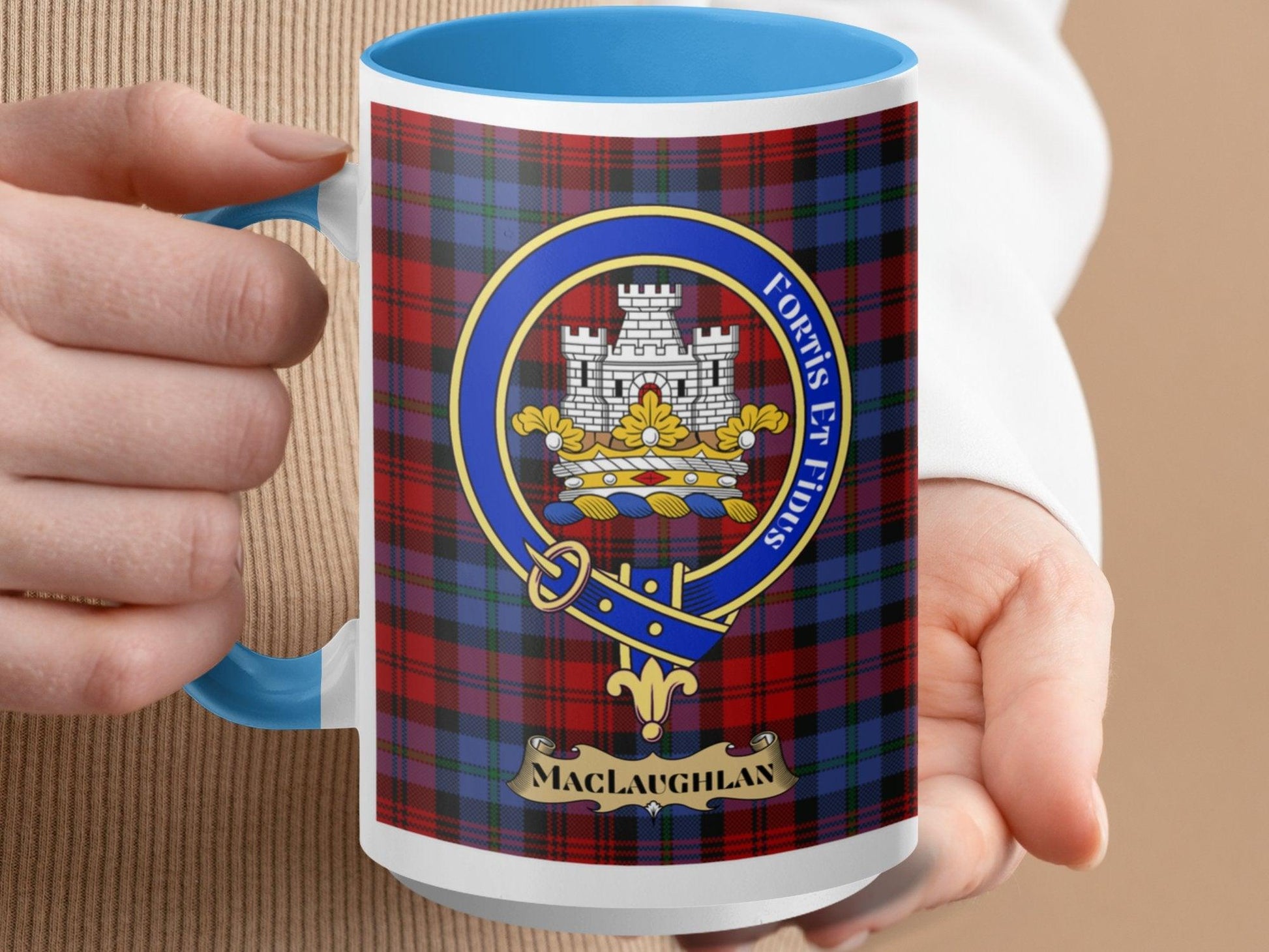Clan MacLachlan Scottish Tartan Crest Gift Plaid Mug - Living Stone Gifts