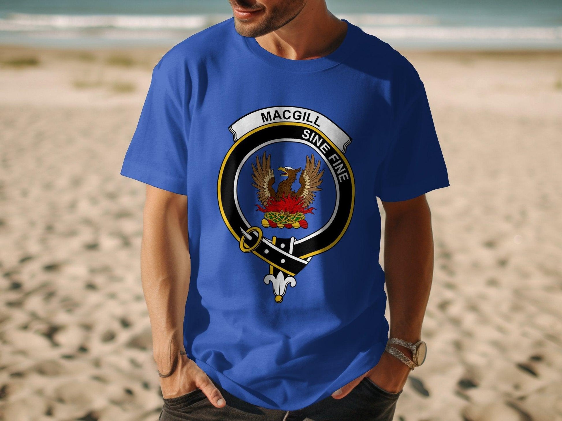 Clan MacGill Crest Emblem Highland Games T-Shirt - Living Stone Gifts