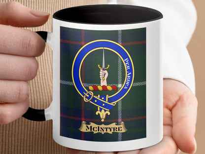 Scottish Clan McIntyre Tartan Crest Plaid Pattern Mug - Living Stone Gifts