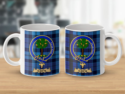 Clan Crum Scottish Clan Tartan with Crest Mug - Living Stone Gifts