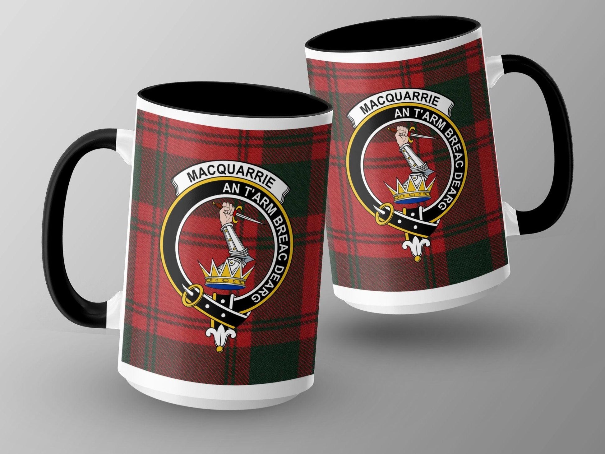 MacQuarrie Clan Tartan Crest Scottish Souvenir Mug - Living Stone Gifts