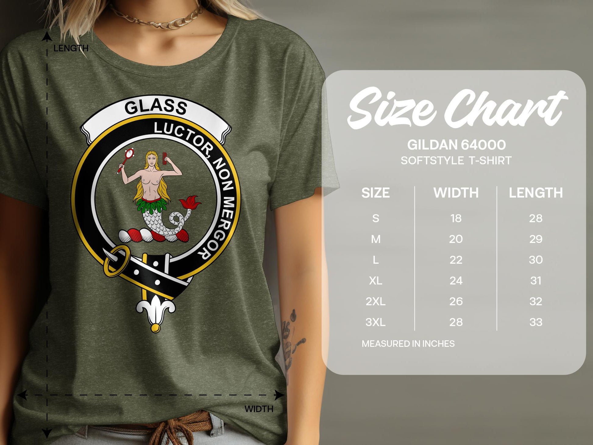 Glass Scottish Clan Crest Highland Games T-Shirt - Living Stone Gifts