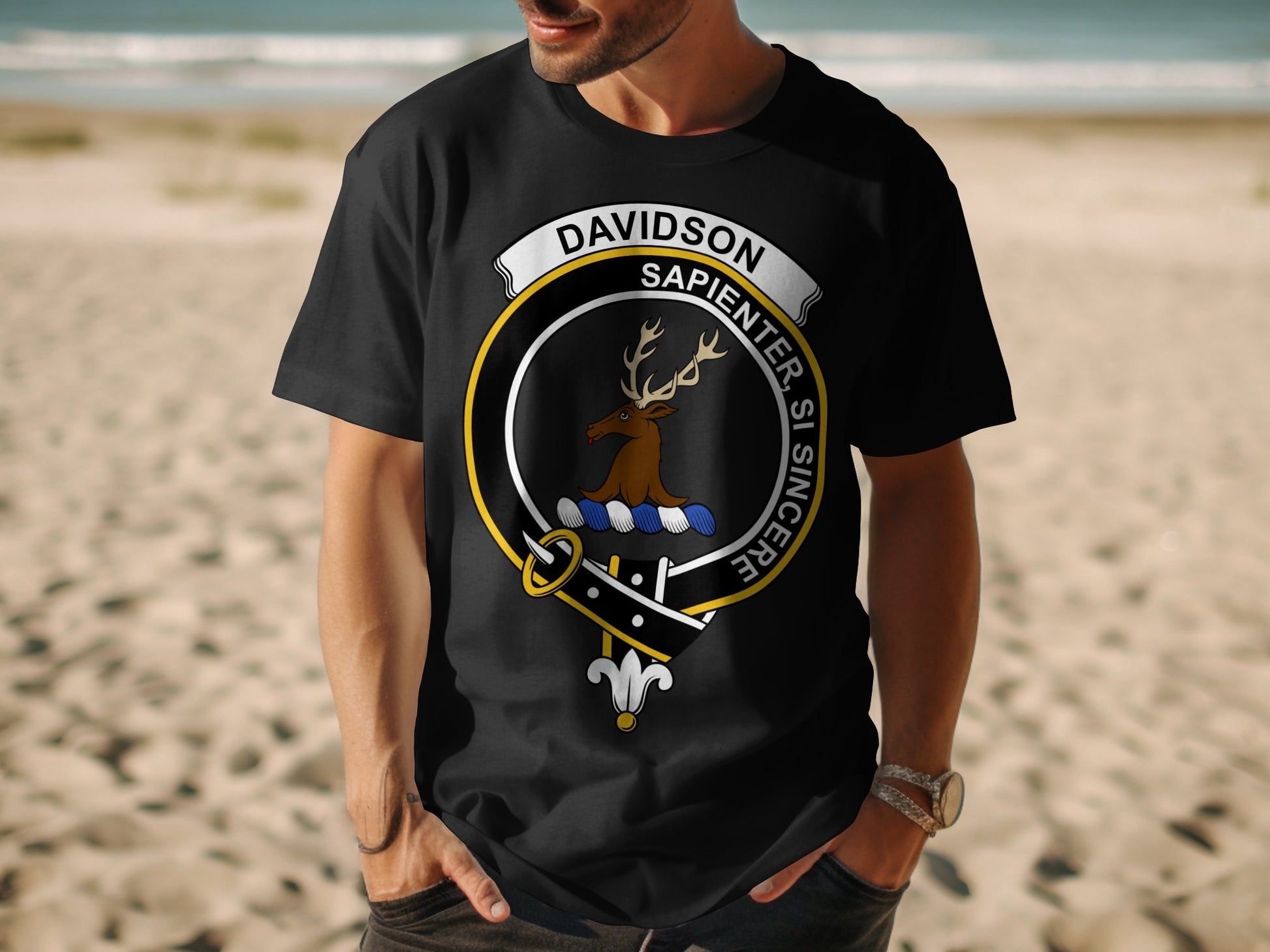 Davidson Scottish Clan Crest Highland Games T-Shirt - Living Stone Gifts