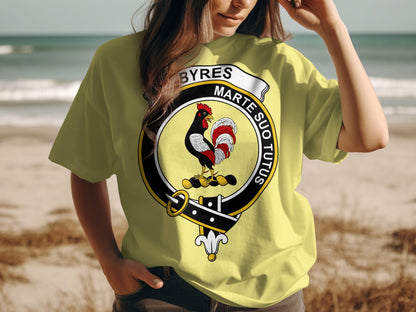 Byres Scottish Clan Crest T-Shirt - Living Stone Gifts