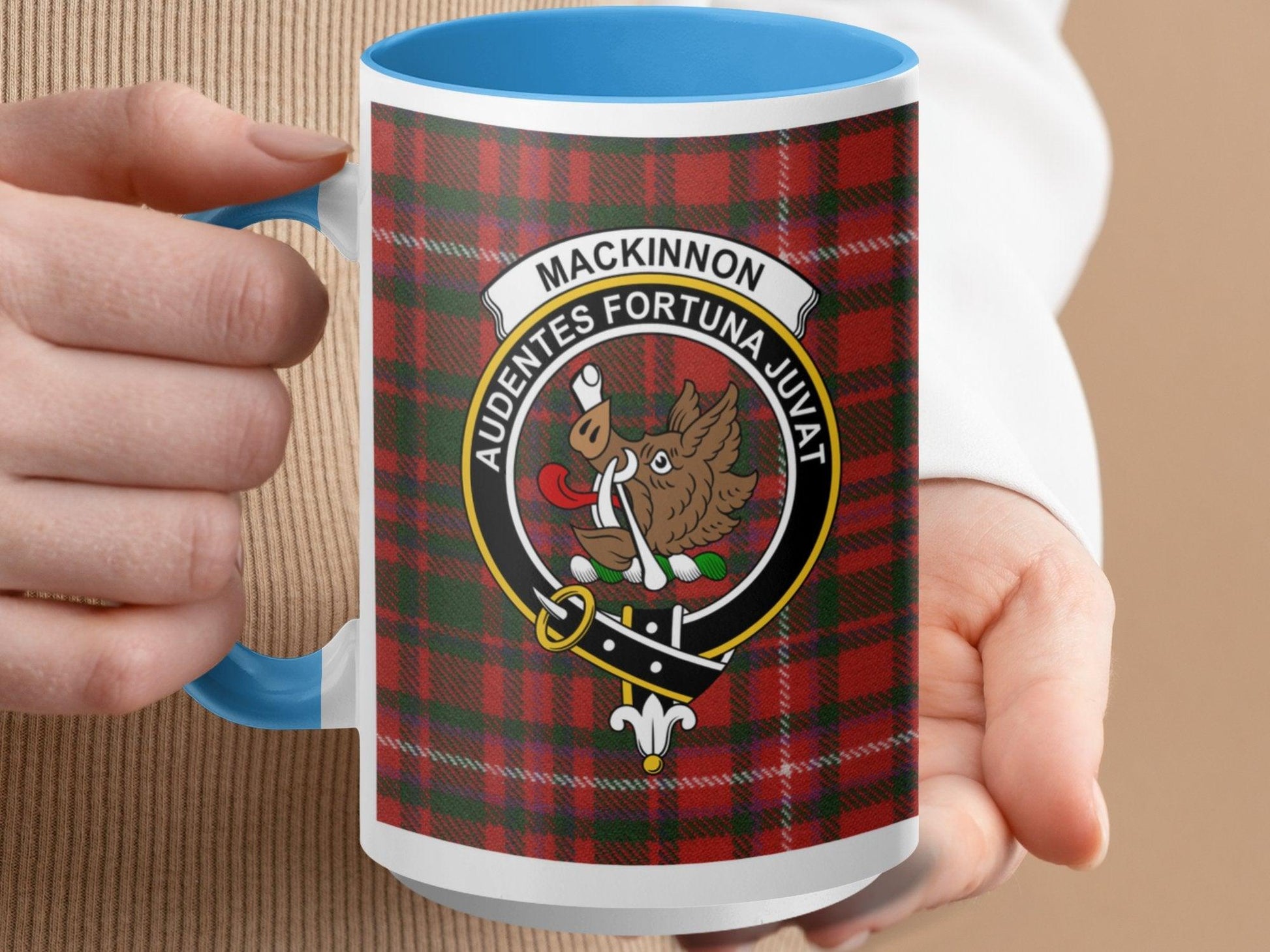 Scottish Clan Mackinnon Tartan Plaid Crest Design Mug - Living Stone Gifts