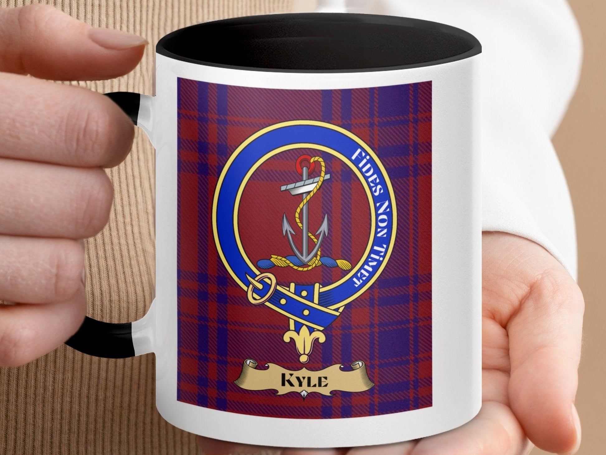 Scottish Clan Kyle Tartan Plaid Design Crest Mug - Living Stone Gifts