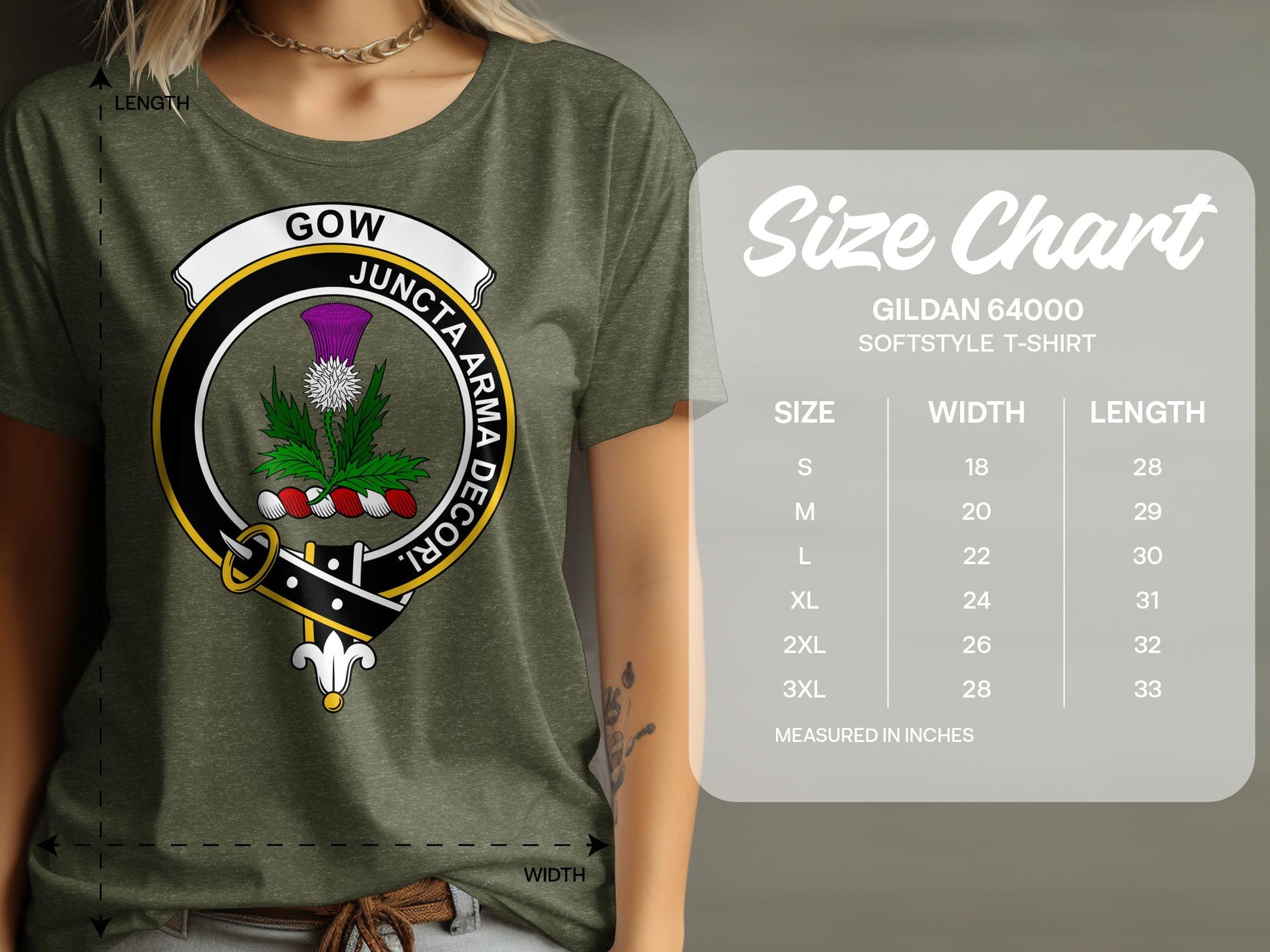 Gow Scottish Clan Crest Highland Games T-Shirt - Living Stone Gifts
