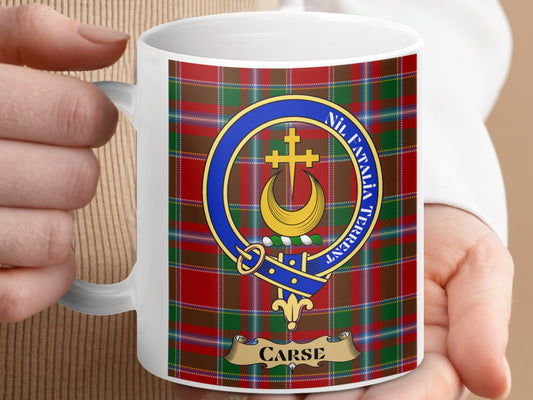 Clan Carse Scottish Tartan Crest Emblem Mug - Living Stone Gifts