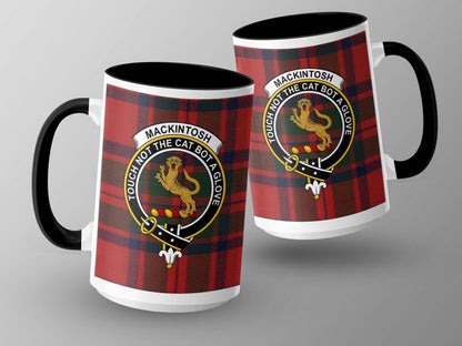 Mackintosh Clan Crest Plaid Design Scottish Tartan Mug - Living Stone Gifts
