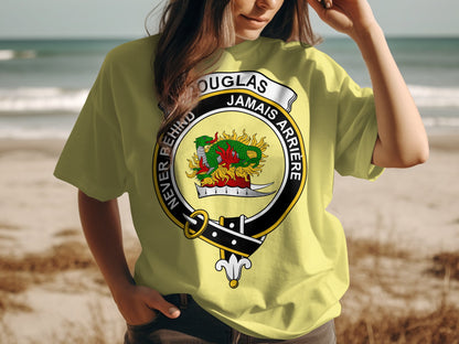 Douglas Scottish Clan Crest Never Behind T-Shirt - Living Stone Gifts