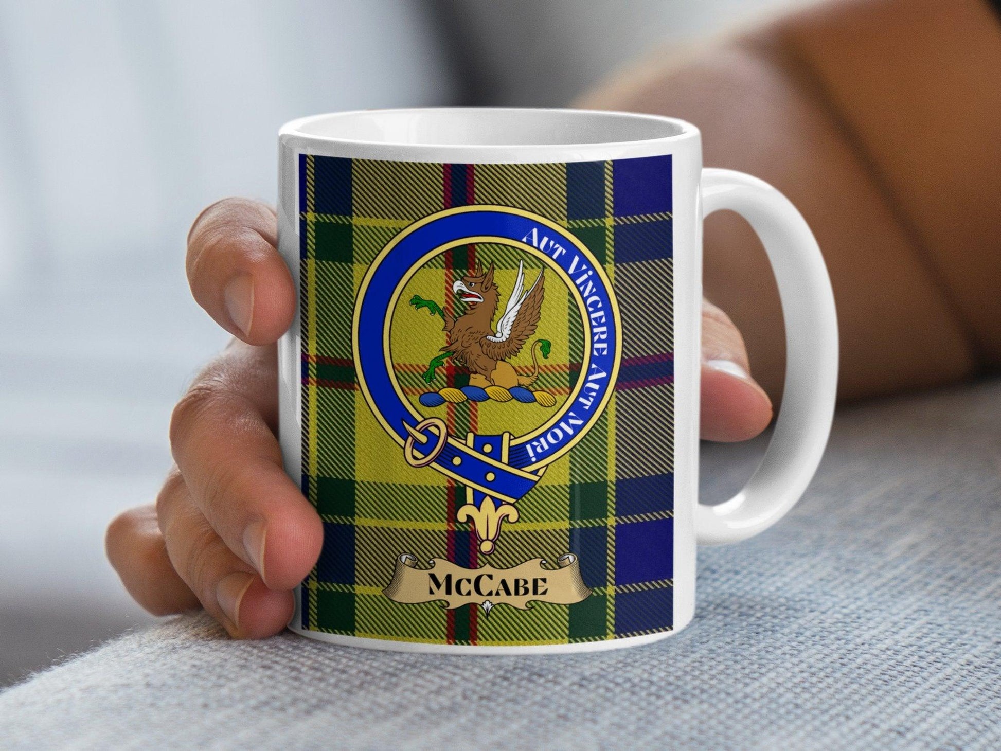 McCabe Scottish Clan Crest Tartan Mug - Living Stone Gifts