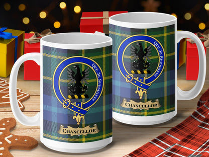 Chancellor Scottish Tartan Crest Plaid Pattern Mug - Living Stone Gifts