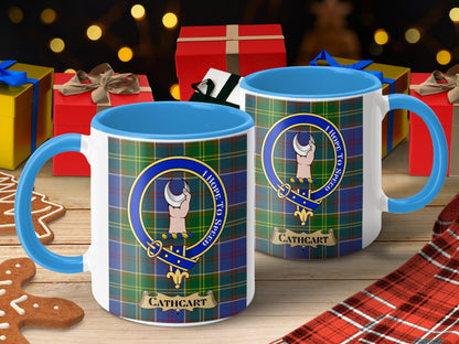 Clan Cathcart Scottish Tartan Crest Mug - Living Stone Gifts