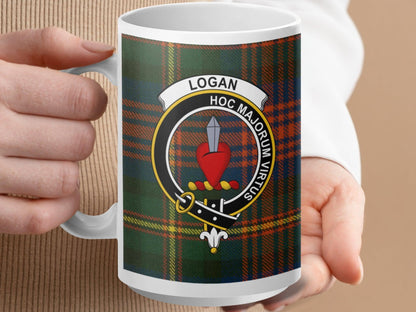 Scottish Clan Logan Tartan Crest Design Coffee Mug - Living Stone Gifts