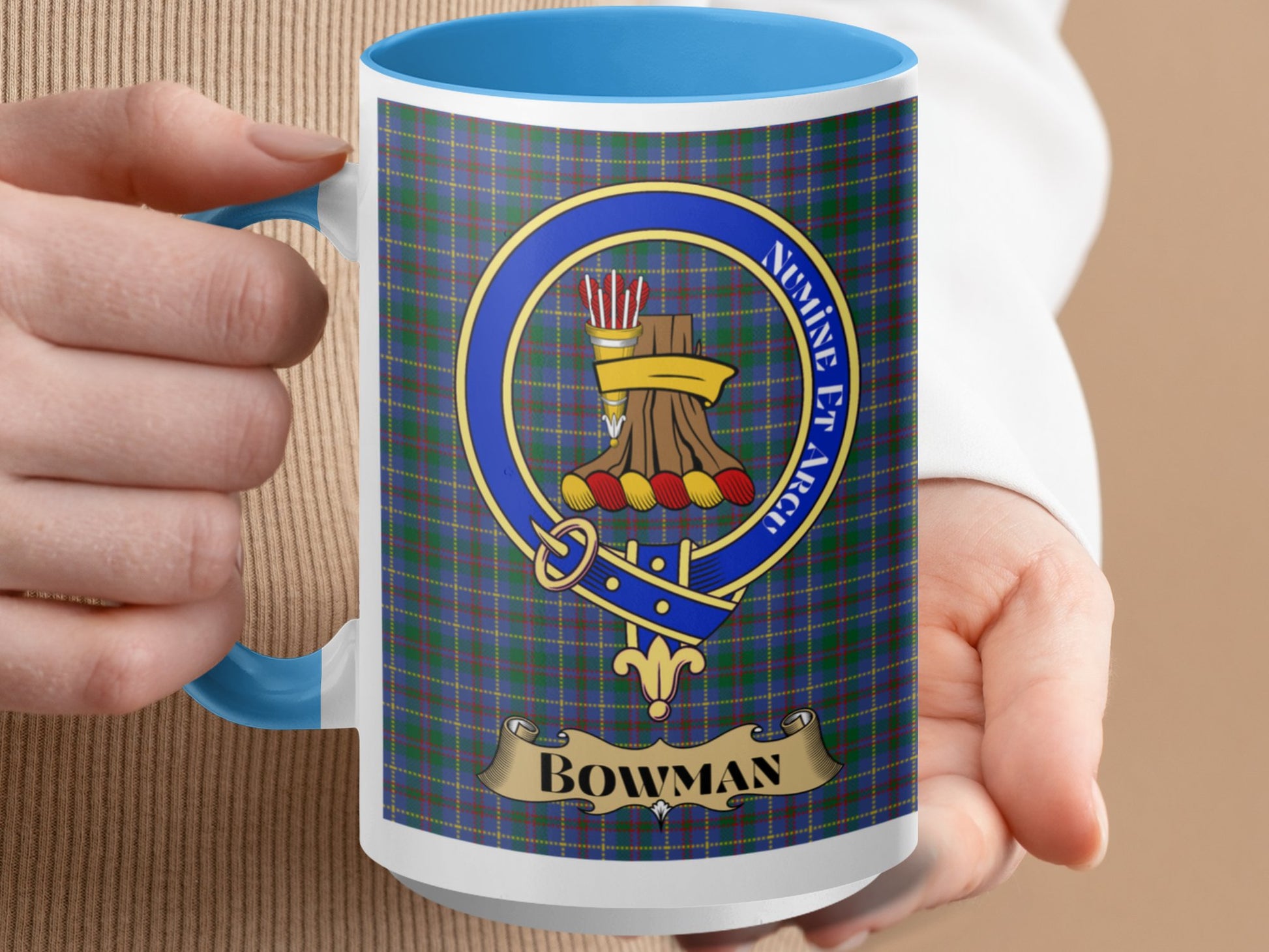 Scottish Clan Bowman Coat of Arms Plaid Pattern Mug - Living Stone Gifts