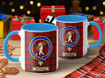 Dunbar Family Tartan Clan Crest Design Mug - Living Stone Gifts
