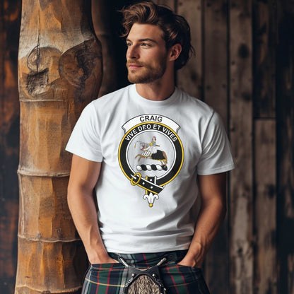 Craig Scottish Clan Crest Highland Games T-Shirt - Living Stone Gifts
