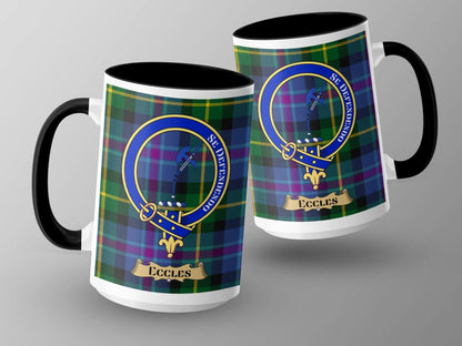 Scottish Clan Eccles Crest Tartan Plaid Emblem Mug - Living Stone Gifts