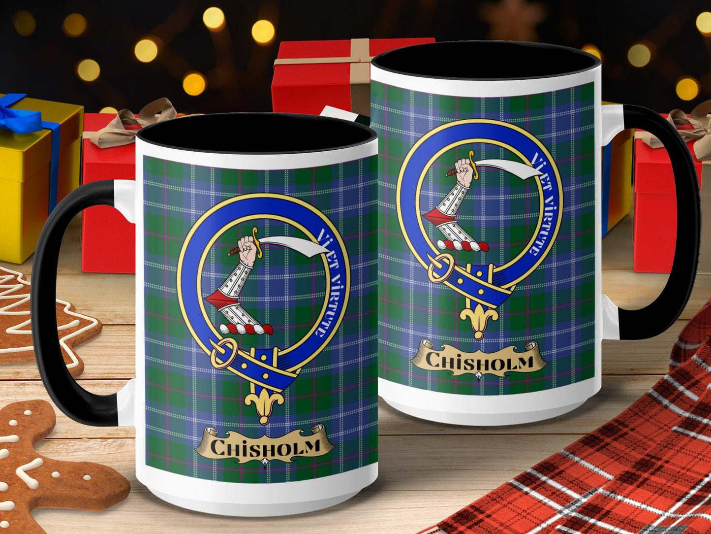 Clan Chisholm Scottish Tartan Crest Emblem Mug - Living Stone Gifts