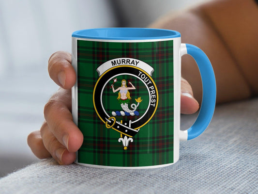 Murray Clan Tartan Crest Stylish Scottish Mug - Living Stone Gifts