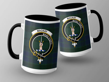 Mackay Clan Crest and Tartan Plaid Mug Traditional Style - Living Stone Gifts