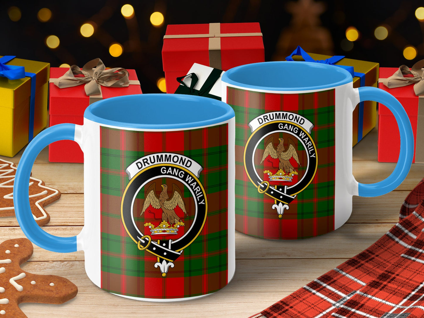 Drummond Clan Scottish Tartan Crest Badge Mug - Living Stone Gifts