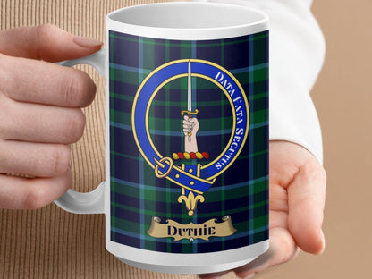 Scottish Duthie Clan Tartan Crest Coffee Mug - Living Stone Gifts