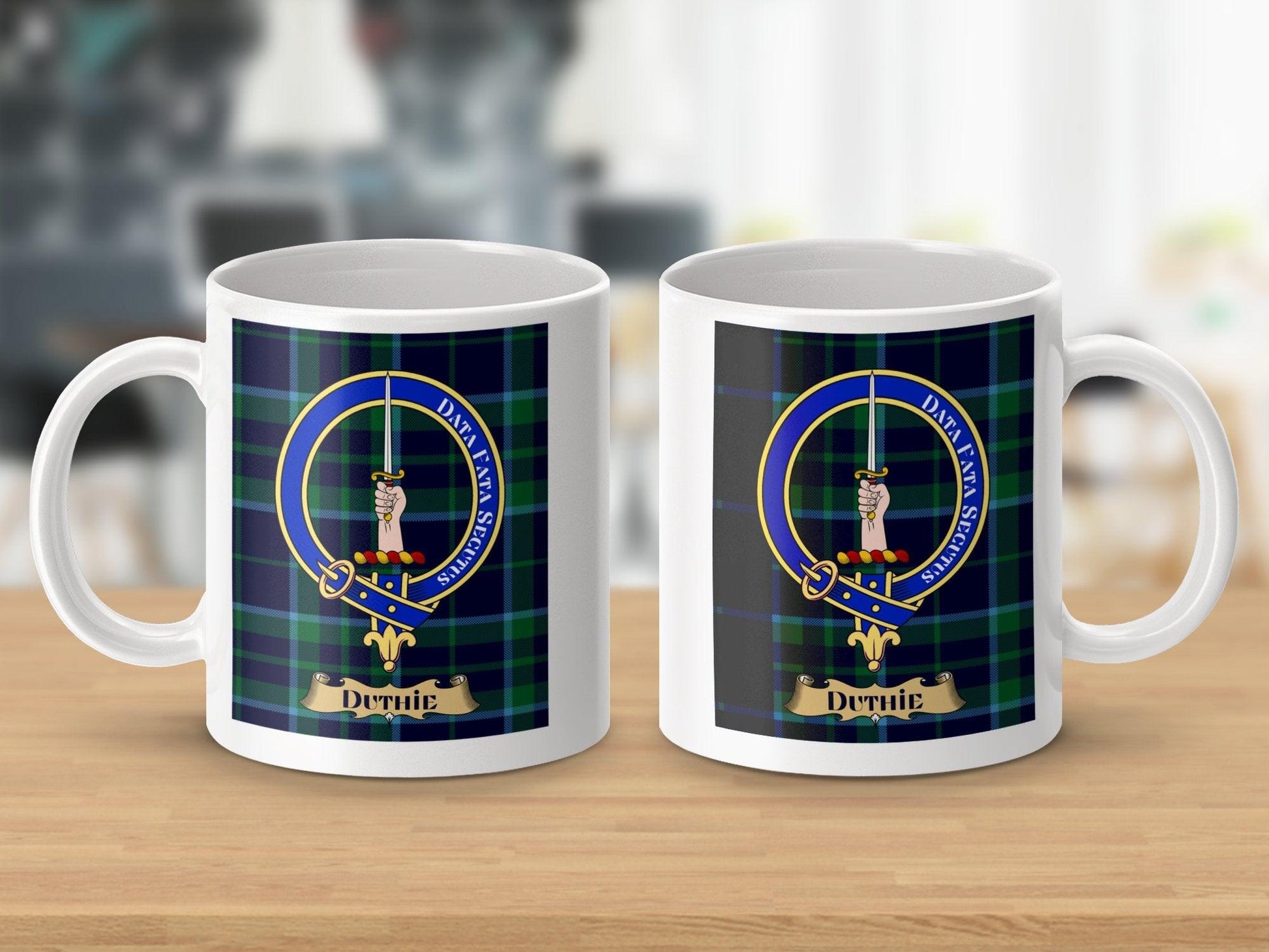 Scottish Duthie Clan Tartan Crest Coffee Mug - Living Stone Gifts