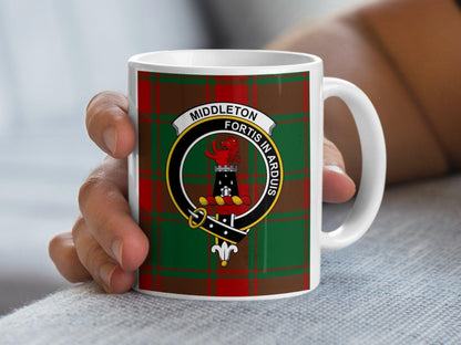 Middleton Clan Crest Fortis in Arduis Scottish Mug - Living Stone Gifts
