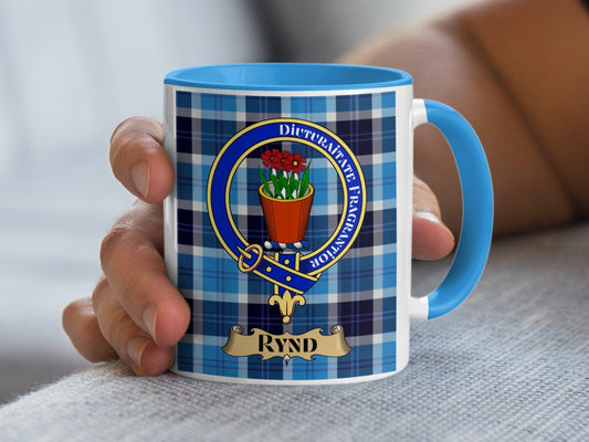 Rynd Scottish Clan Crest Tartan Pattern Mug - Living Stone Gifts