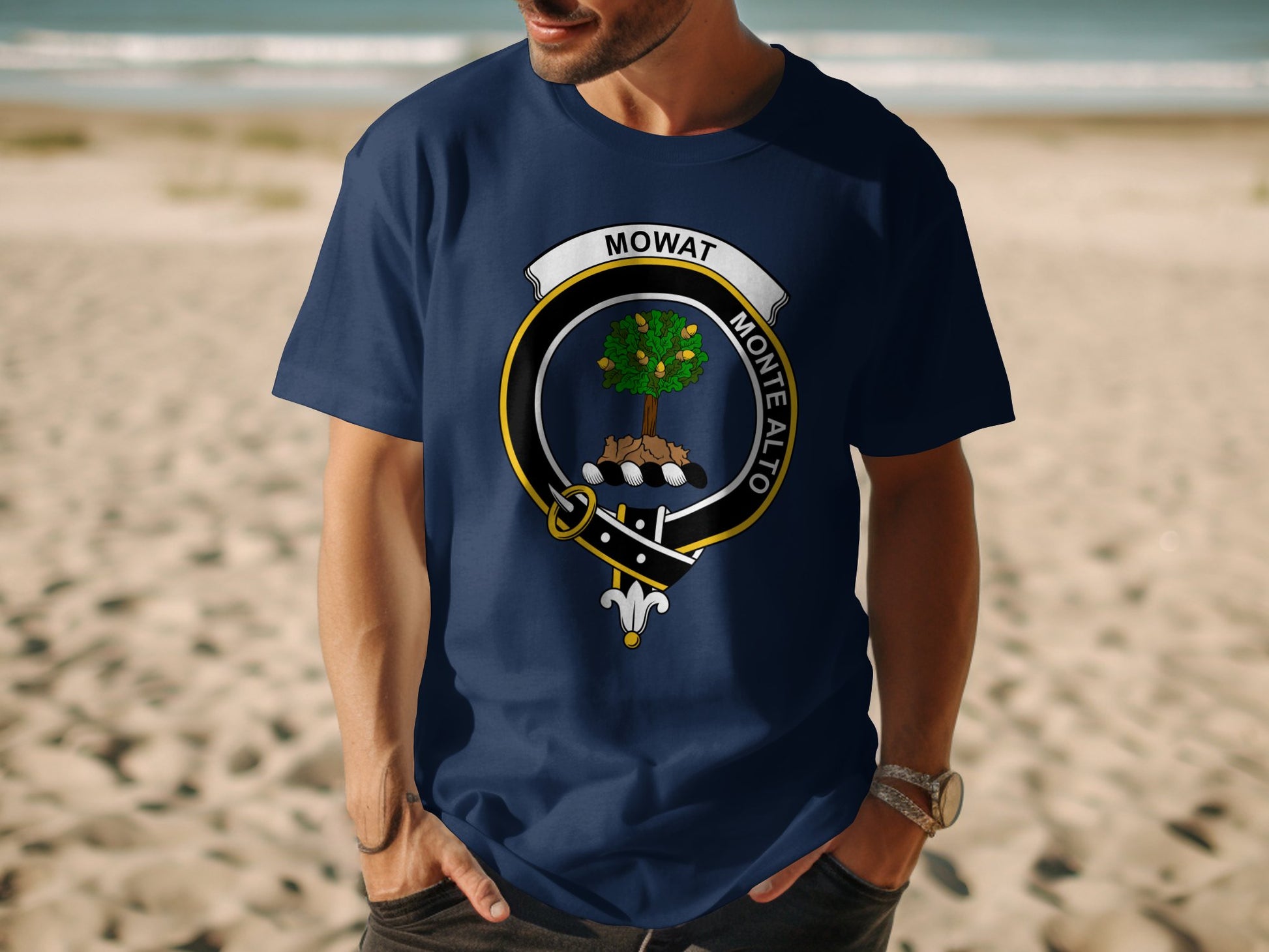 Mowat Clan Scottish Highland Games Crest T-Shirt - Living Stone Gifts